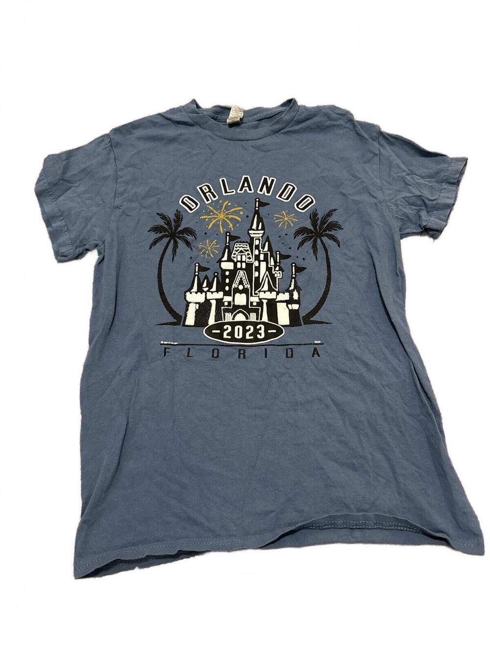 Gildan T-Shirt Orlando Florida 2023 Graphic Blue - Mens Small